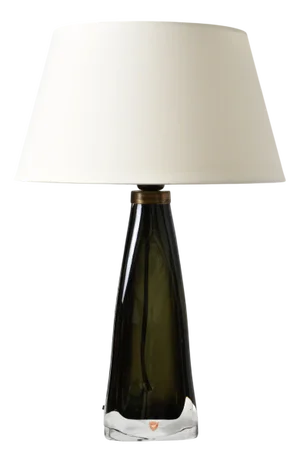 Smoked Green Glass Table Lamp from Orrefors, 1960s
