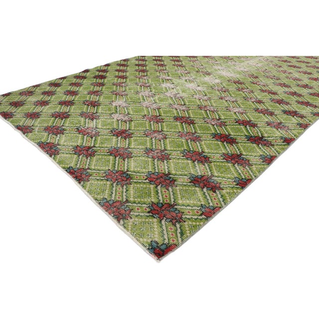 Modern Vintage Turkish Sivas Rug - 05'07 x 08'11 For Sale - Image 3 of 11