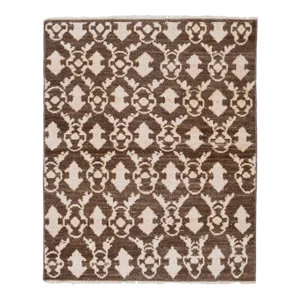 1960s Vintage Square Brown Turkish Karapinar Rug 2'11'' X 3'7''