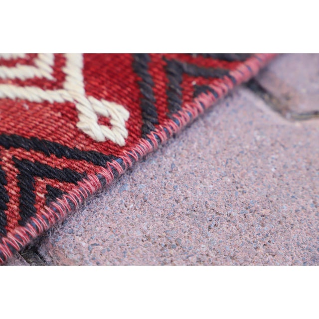 1970s Rustic Style Stripe Design Hand Knotted Oushak Kilim Rug For Sale - Image 9 of 12