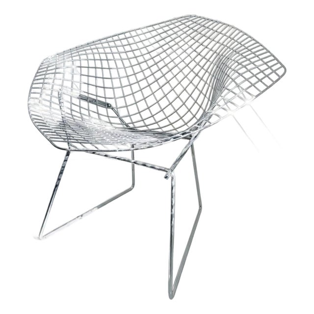 Vintage Knoll Harry Bertoia Diamond Lounge Chair - Polished Chrome Mid-Century Modern Icon For Sale