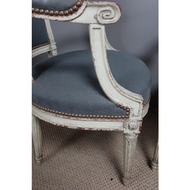 Louis XVI Armchairs, Set of 3 For Sale - Image 3 of 16