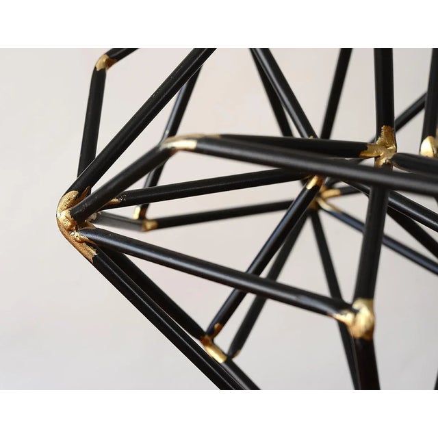 Vintage Modernist Abstract Black Metal Art Sculpture For Sale - Image 4 of 11