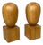 Italian Postmodern Stylized Head Sculptures in Wood, 1990s, Set of 2 For Sale