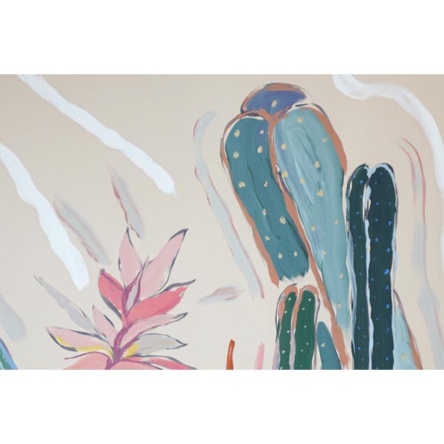 2026, Illustration Style Painting, Blooming Cacti, Desert Cactus Diptych, Acrylic Paint on Watercolor Paper by Romina Milano For Sale In Miami - Image 6 of 10