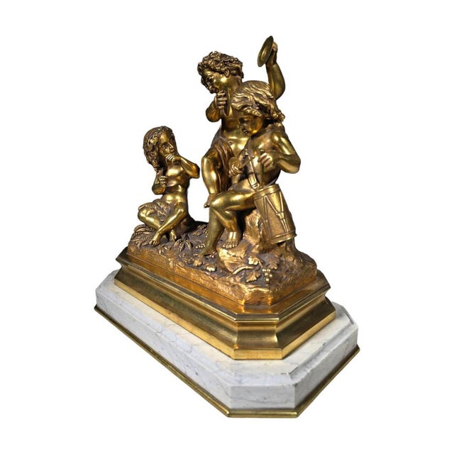 19th Century Gilded Bronze Sculptural Group, 1900 For Sale - Image 9 of 18