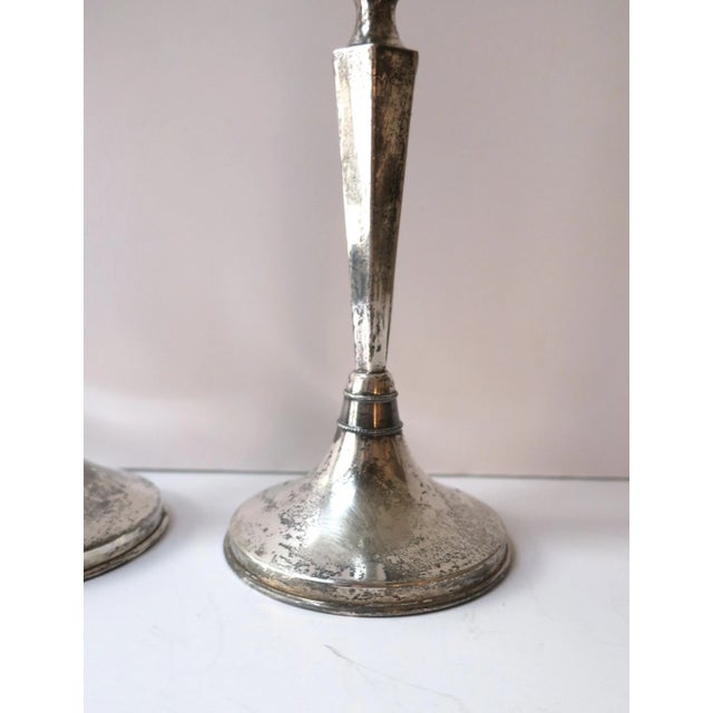 European Continental Silver Candlesticks Holders, Pair For Sale In New York - Image 6 of 12