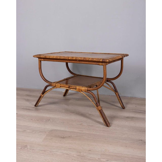 Vintage Italian Bamboo and Wood Coffee Table, 1960s For Sale - Image 10 of 10