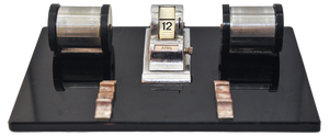 Art Deco Lacquered Desk Calendar with Two Inkwells with Retractable Lids, 1930s