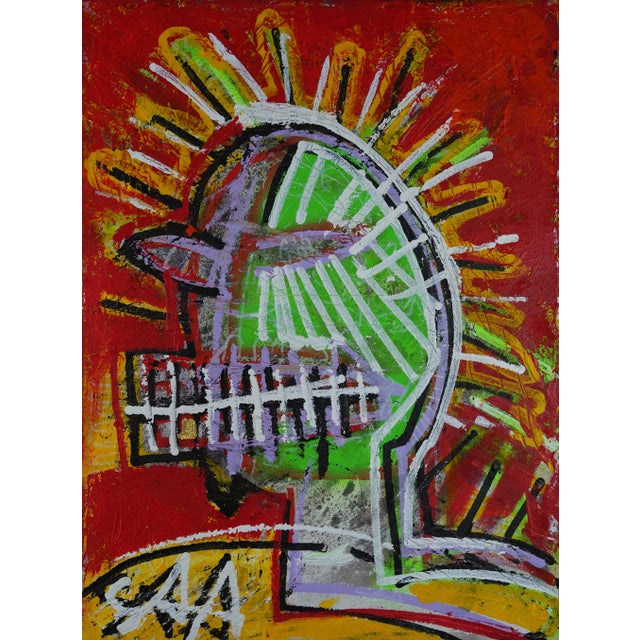 Twenty First Century Sharp Edge NYC Style this painting showcases an iconic symbol of popular culture;the gold tooth or...