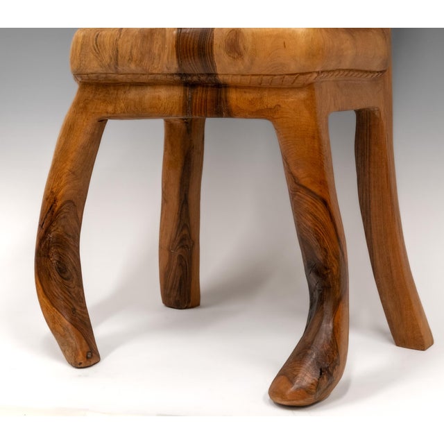 Organic Wabi Sabi Sculptural Walnut Side Chair from Pierre Decorse For Sale - Image 10 of 13