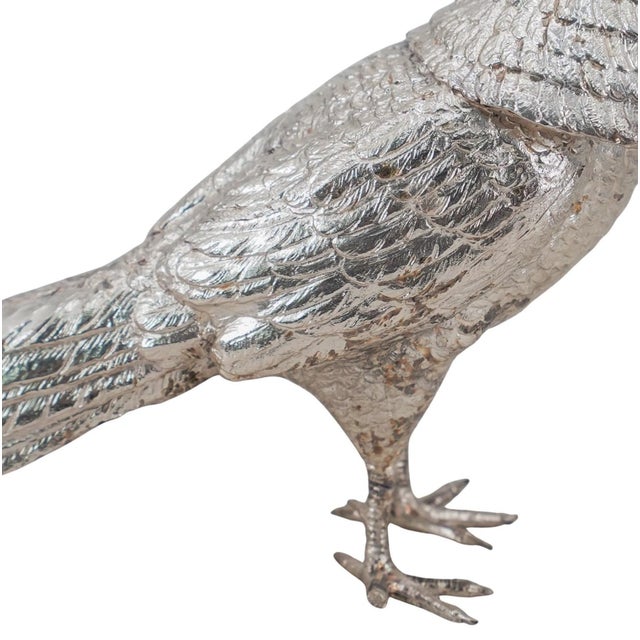 Pair of Silver Plated Pheasants For Sale In Miami - Image 6 of 12