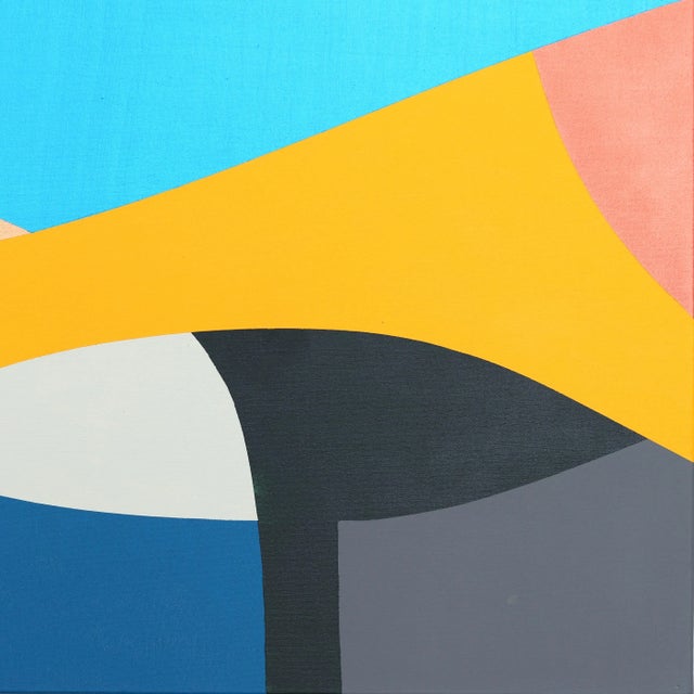 2020s Elefante - Abstract Vibrant Cool Tone Geometric Painting on Canvas Original Artwork by Federico Pinto Schmid For Sale - Image 5 of 9