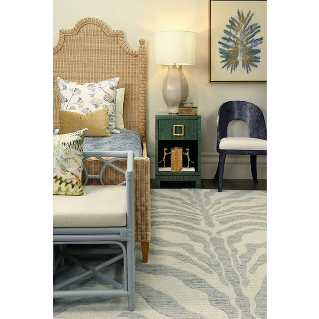 Matthew Izzo Home Mae Beige Glaze Ceramic Table Lamp With Brass Accents and Shade For Sale In New York - Image 6 of 6