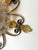 Gold German Gilt Wrought Iron and Textured Glass Flush Mount, 1970s For Sale - Image 8 of 13
