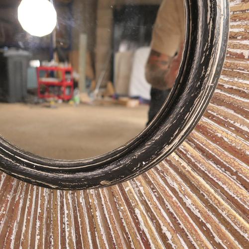 Large Vintage Sunbeam Mirror For Sale - Image 10 of 13