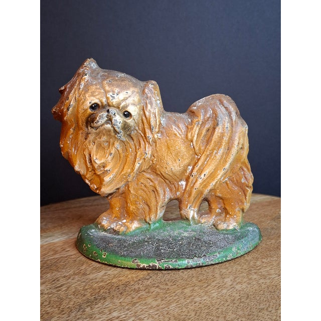 Antique Hubley #353 Cast Iron Pekingese Dog Paperweight Figurine / Single Bookend (C. 1920s) For Sale In Boston - Image 6 of 17
