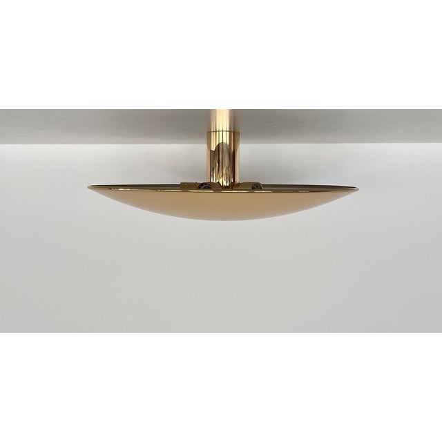 Mid-Century Modern Large Flush Mount Light in Polished Brass by Florian Schulz, 1970s For Sale - Image 3 of 14