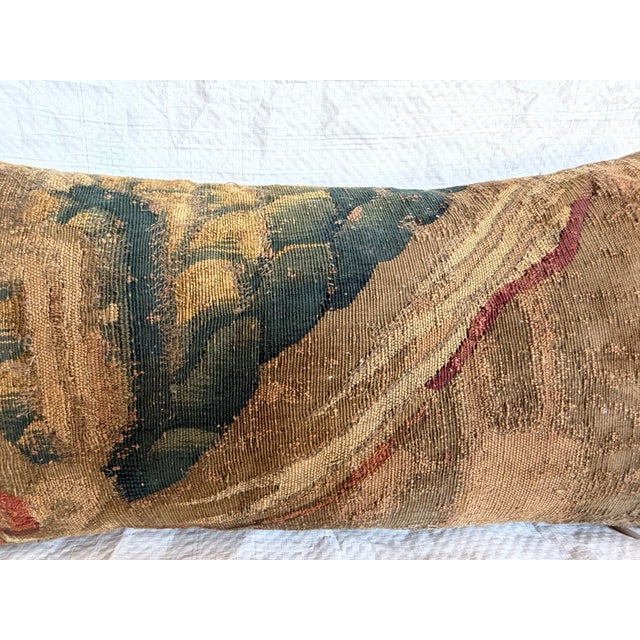 2020s Antique 17th Century Brussels Foliate Tapestry Pillow For Sale - Image 5 of 7