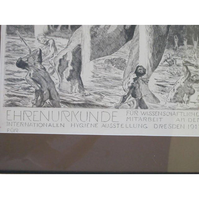1912 Max Klinger Black & White Lithograph Poster German Ehrenurkunde For Sale In Portland, OR - Image 6 of 9