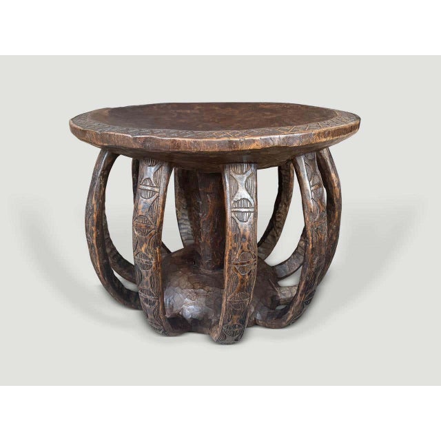 Wabi Sabi African Round Side Table For Sale - Image 4 of 7
