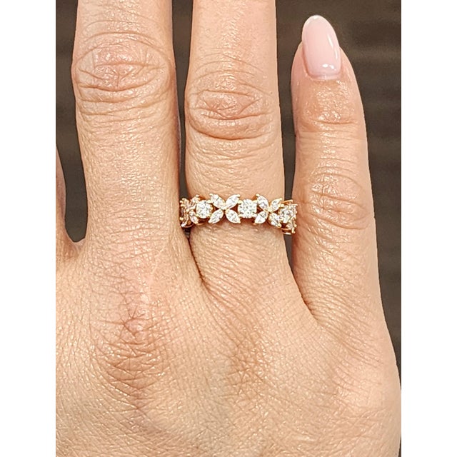 Modern 2.36 Ct Marquise & Round Diamond Band Size 5 For Sale - Image 3 of 9