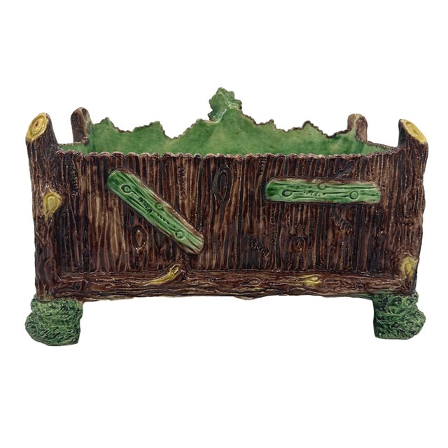 Brown A Palissy Ware Majolica Jardinière, Bird's Nest and Snake, School of Paris, 1880 For Sale - Image 8 of 11