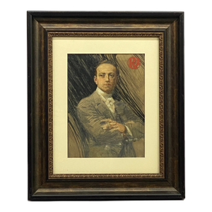 Art Deco Period Illustration of a Man Smoking
