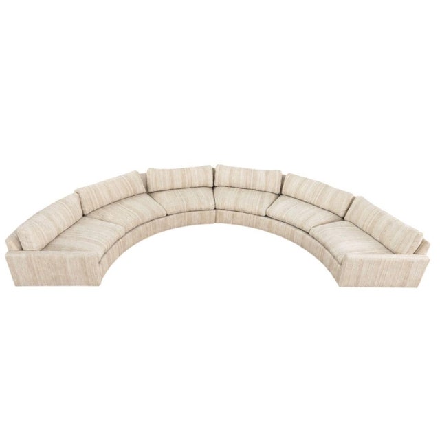 Milo Baughman for Thayer Coggin Semi-Circular Sofa, 1970’s. Original upholstery. Measures 33” deep 168” wide 26” tall seat...