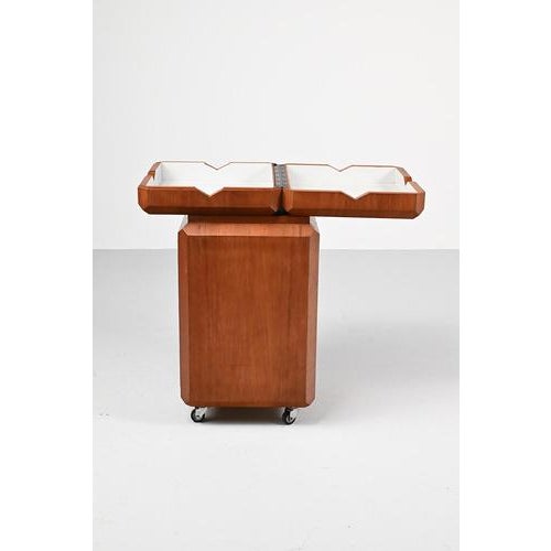 Teak Fliptop Bar Cart For Sale - Image 5 of 14