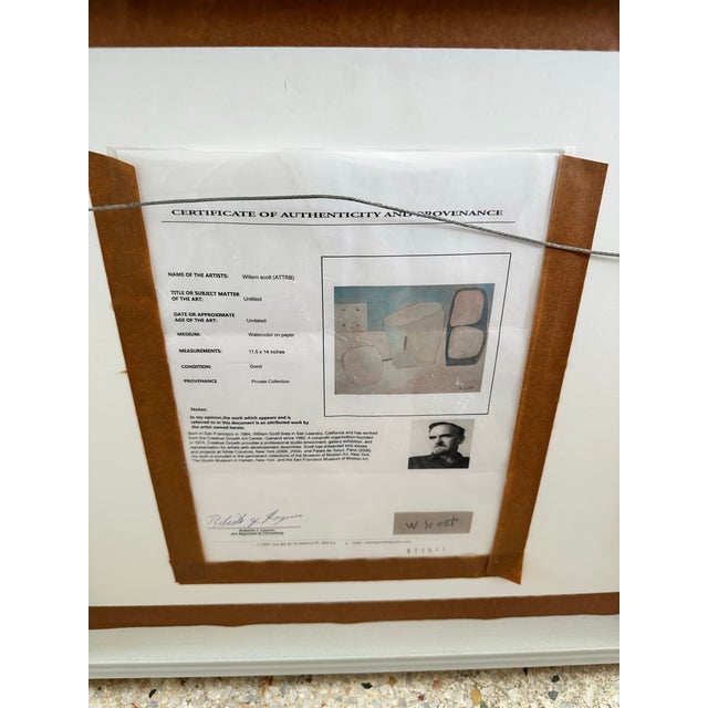 Mid 20th Century Vintage Abstract William Scott Watercolor on Paper For Sale - Image 5 of 5