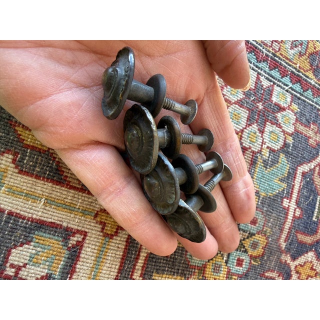Vintage Brass Pull Knobs For Sale - Image 4 of 4