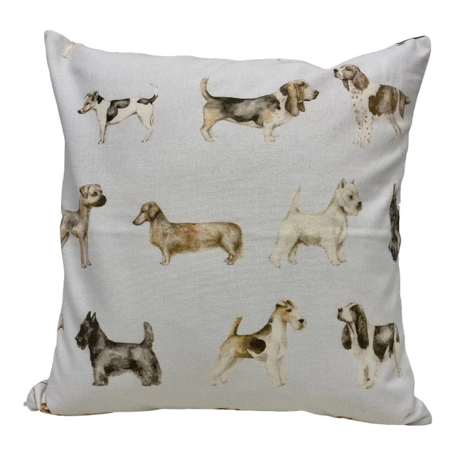 16" Square Pillow Decorated With Regal Scotties, Dachshunds, Jack Russells & Various Other Dog Breeds- Made in Uk. For Sale