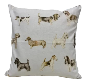 16" Square Pillow Decorated With Regal Scotties, Dachshunds, Jack Russells & Various Other Dog Breeds- Made in Uk.