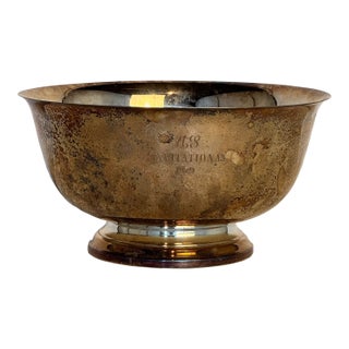 Vintage Silver Plated Bowl "Us Invitational" For Sale
