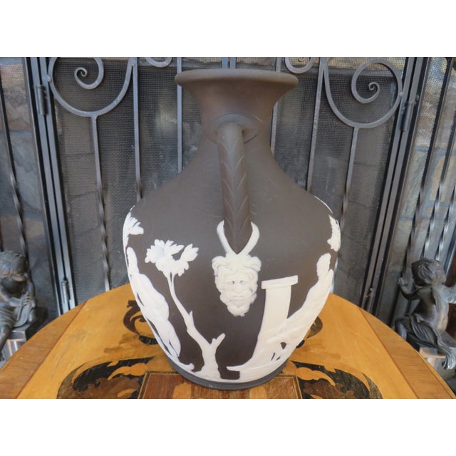 Black Antique Wedgwood Black Jasperware 10" Portland Vase Peleus & Thetis Phrygian Cap For Sale - Image 8 of 18