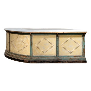 Antique Italian Counter with Marble Top, 19th Century For Sale
