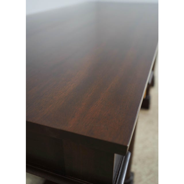 Large Empire Style Mahogany 3 Drawer Library Desk For Sale - Image 14 of 17