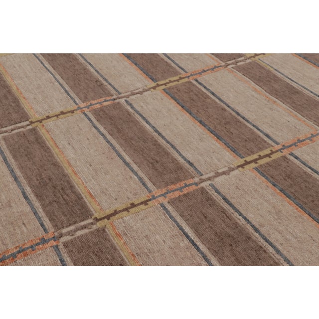 Late 20th Century Contemporary Scandinavian Style Striped Geometric Wool Rug by Rug & Kilim For Sale - Image 5 of 10