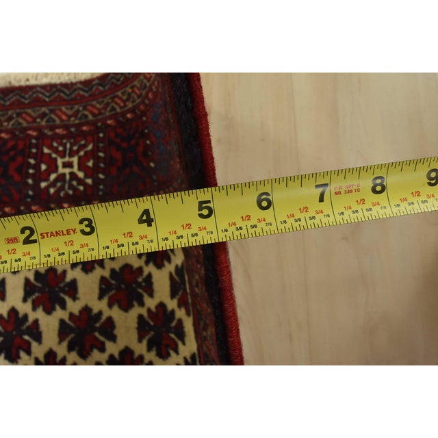 Baloch Rug 3’5” X 6’9” Ivory Wool Vintage Tribal Hand-Knotted Carpet For Sale - Image 10 of 12