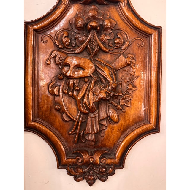 Early 20th Century Antique Ceramic Masquerade Shield Wall Hanging For Sale - Image 5 of 12