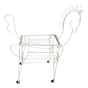 1960s , John Risley, Weinberg Style Metal Horse Cocktail Bar Cart on Wheels