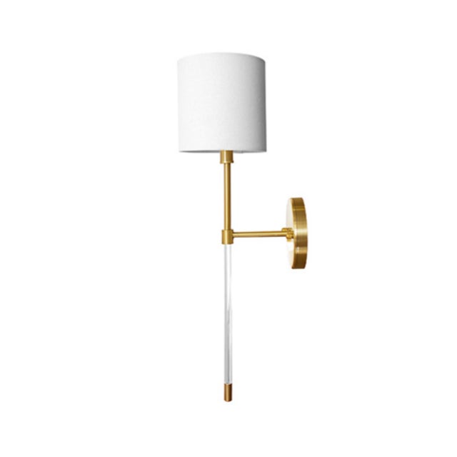 Contemporary Matthew Izzo Home Bristow Modern Torch Sconce Antique Brass and Acrylic For Sale - Image 3 of 3