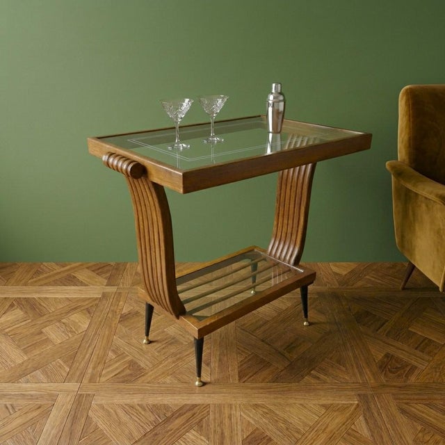 Art Deco Walnut Bar Table, Paris, France, 1920s For Sale - Image 6 of 7