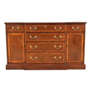 Councill Georgian Banded Mahogany Sideboard, Credenza, or Bar Cabinet For Sale