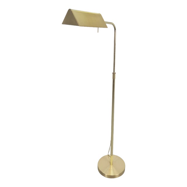 Brass Reading Floor Lamp from Sölken Leuchten, 1980s For Sale