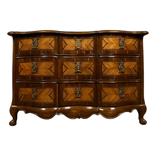 18th Century Louis XV Arbalète Commode in Marquettery of Noble Woods For Sale