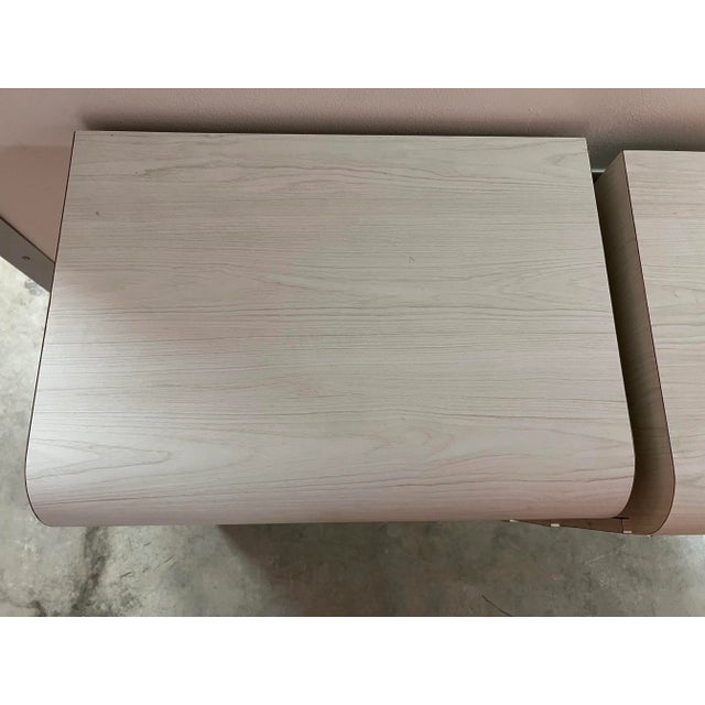 1980s Vintage Formica Nightstands Waterfall Front - a Pair For Sale - Image 5 of 12