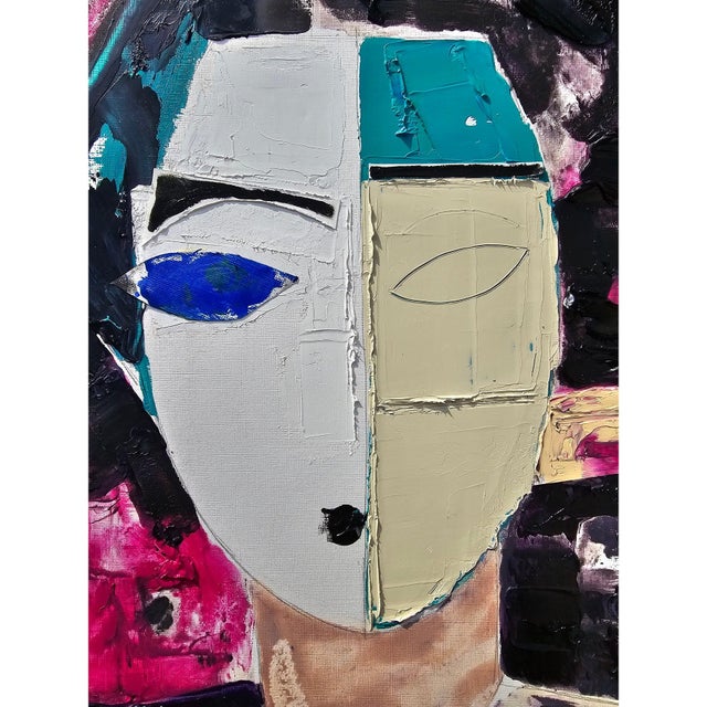 Original Oil Painting 'Portrait of a Woman' by Diane Grant, Unframed / Pablo Picasso For Sale - Image 6 of 12