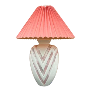1980s Ceramic Table Lamp With Please Shade.